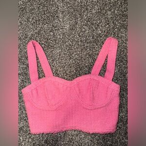 Pink Tweed Zara Top